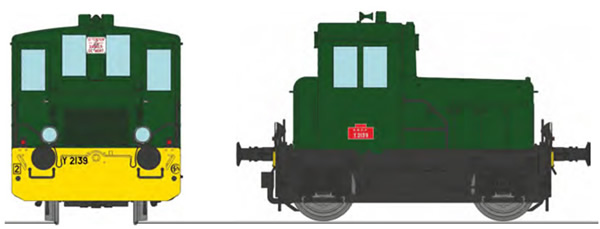REE Modeles MB-146S - French Shunting Locomotive Class Y 2139 SNCF green 301, yellow front beam, North Era III/IV - DCC S
